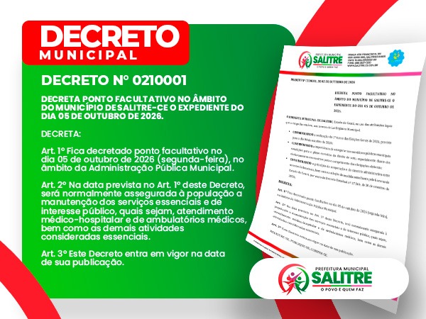 DECRETO MUNICIPAL - PONTO FACULTATIVO